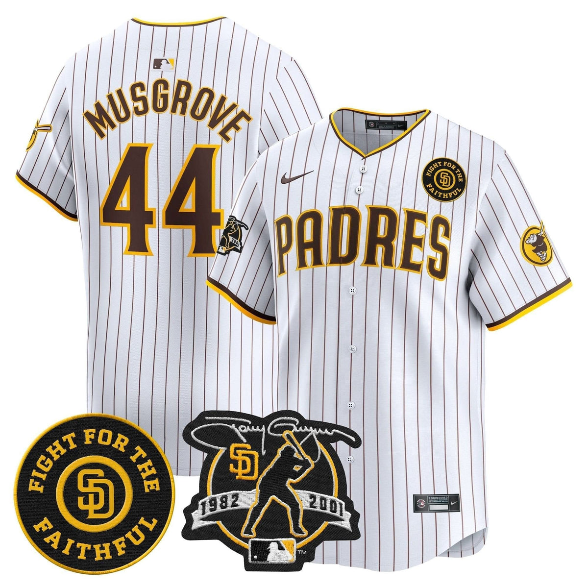 San Diego Padres Tony Gwynn & Faithful Patch Vapor Premier Limited Jersey – Stitched