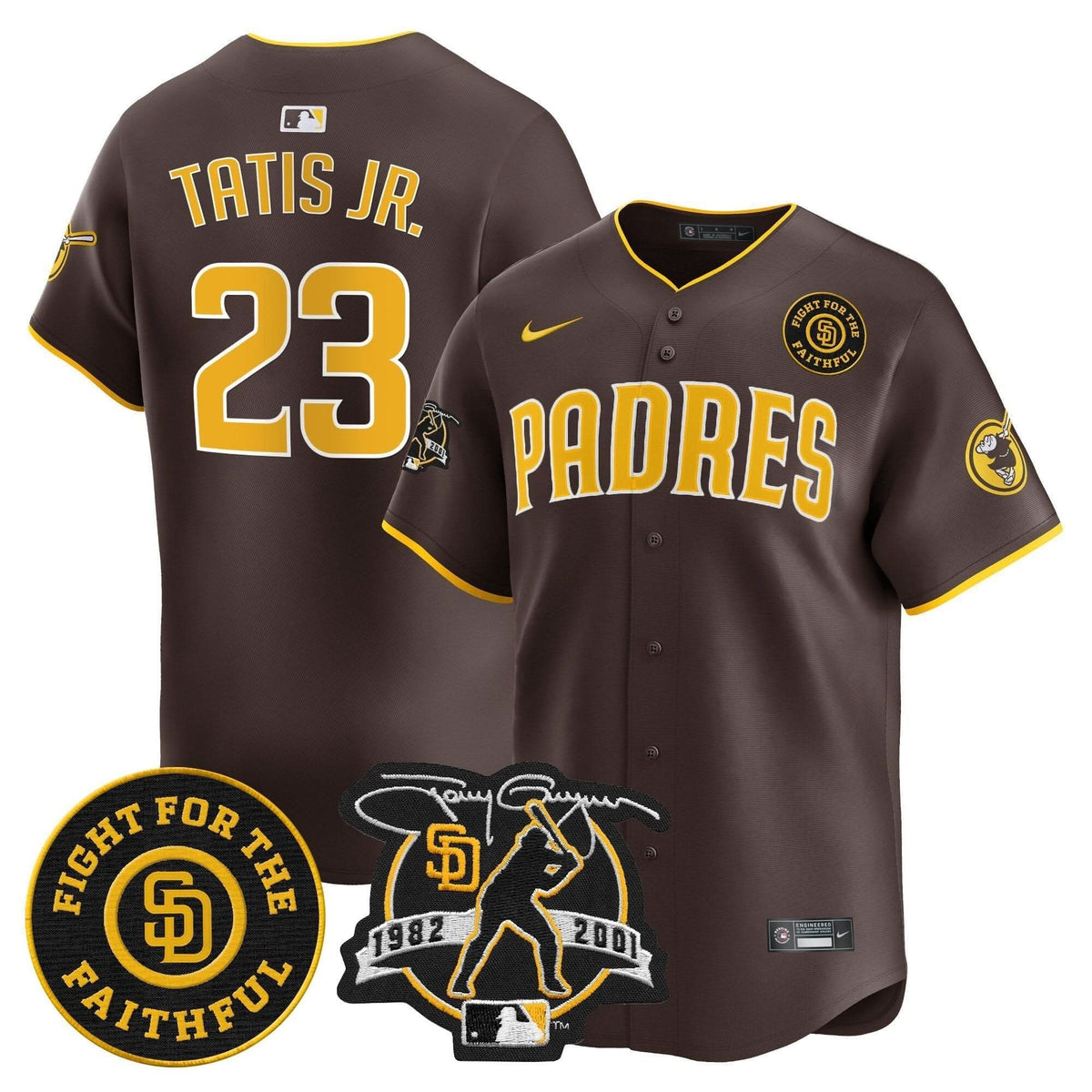 San Diego Padres Tony Gwynn & Faithful Patch Vapor Premier Limited Jersey – Stitched