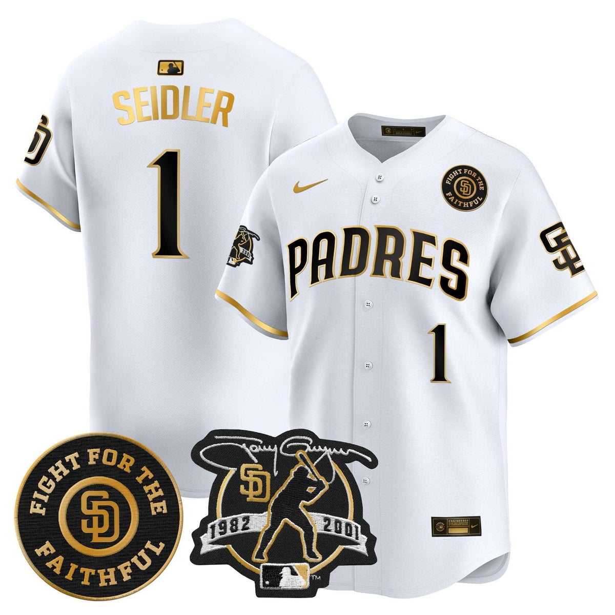 San Diego Padres Tony Gwynn & Faithful Patch Vapor Premier Limited Jersey – Stitched
