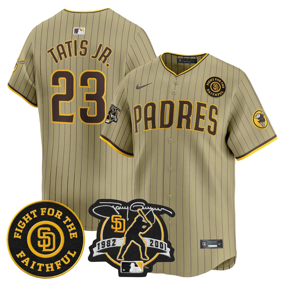 San Diego Padres Tony Gwynn & Faithful Patch Vapor Premier Limited Jersey – Stitched