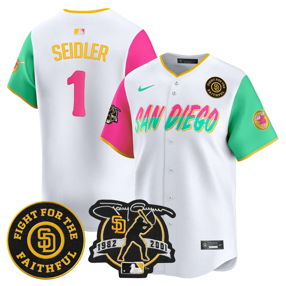San Diego Padres Tony Gwynn & Faithful Patch Vapor Premier Limited Jersey – Stitched