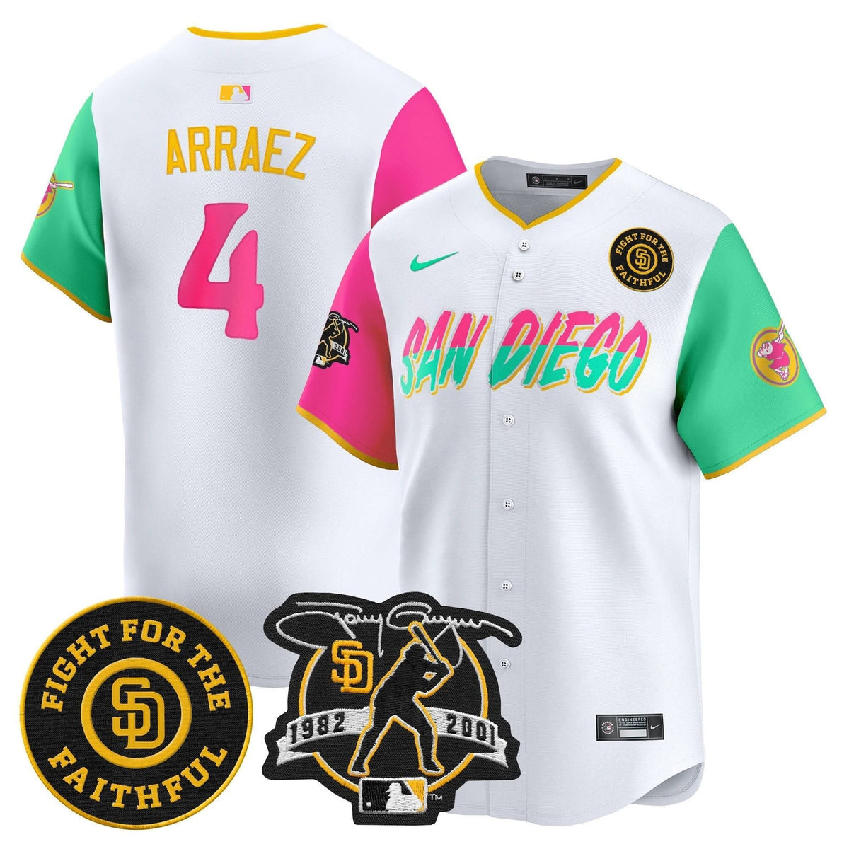 San Diego Padres Tony Gwynn & Faithful Patch Vapor Premier Limited Jersey – Stitched