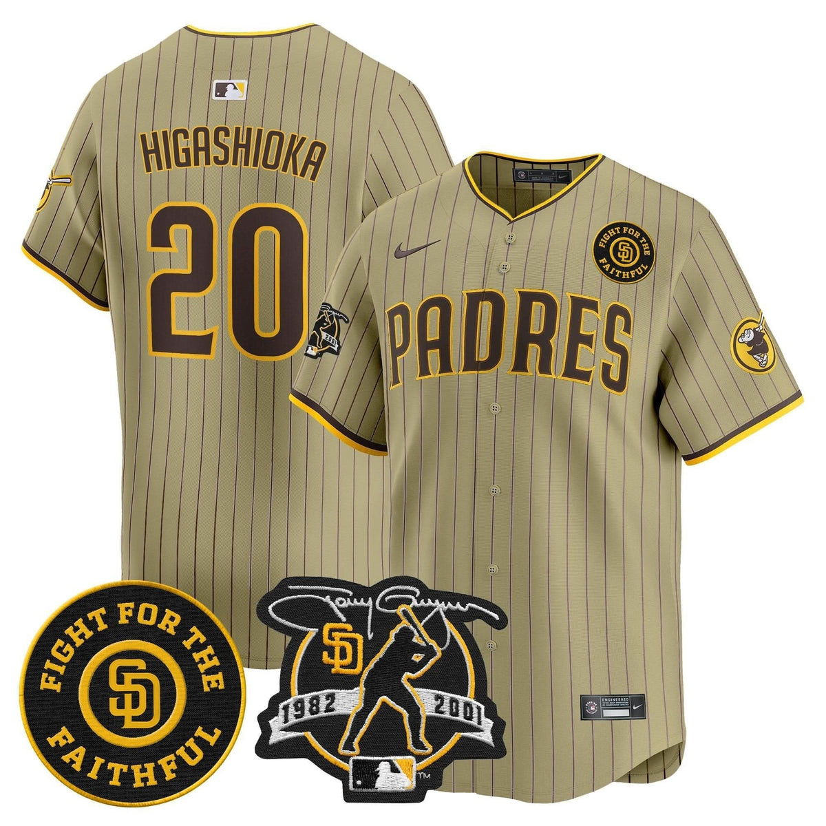 San Diego Padres Tony Gwynn & Faithful Patch Vapor Premier Limited Jersey – Stitched