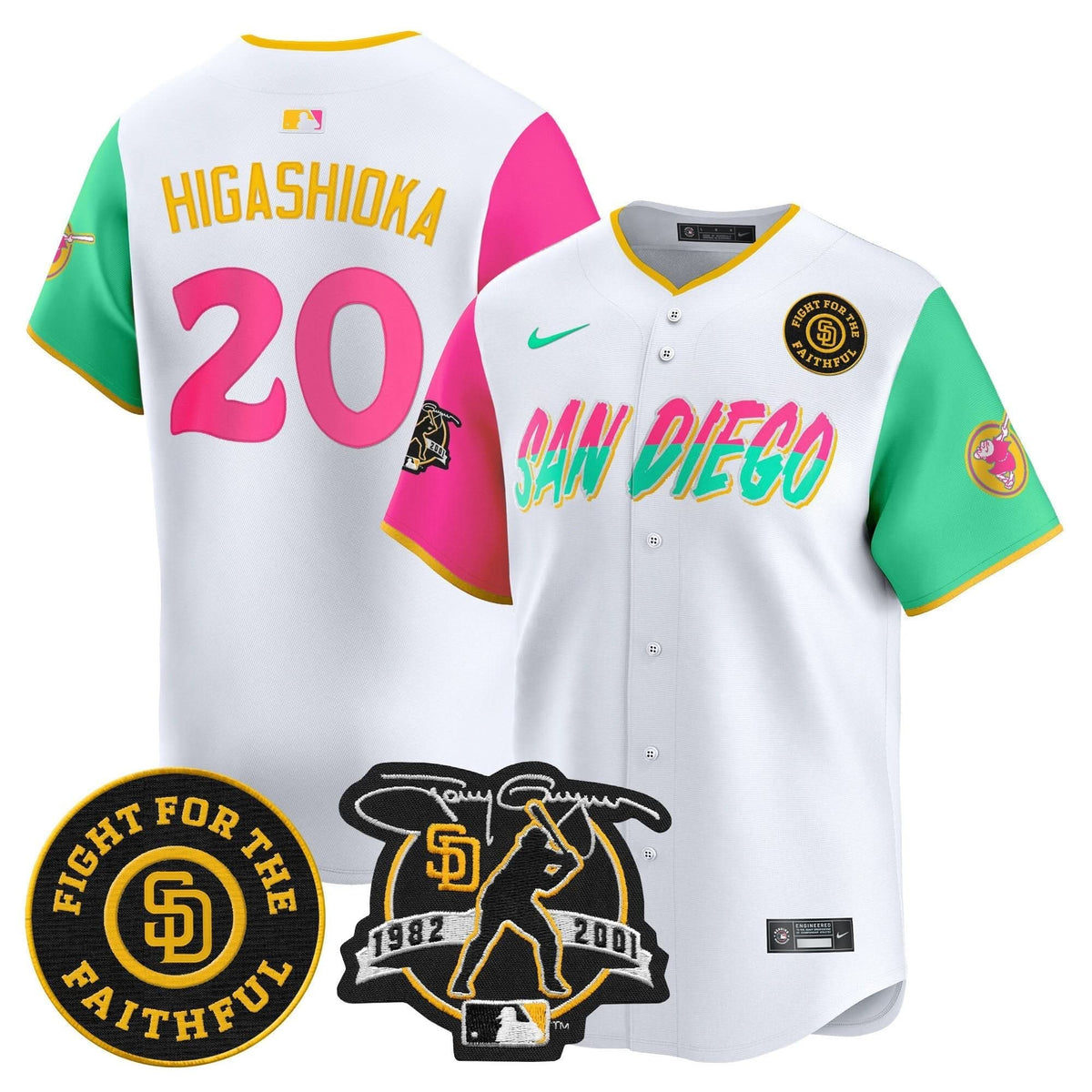 San Diego Padres Tony Gwynn & Faithful Patch Vapor Premier Limited Jersey – Stitched