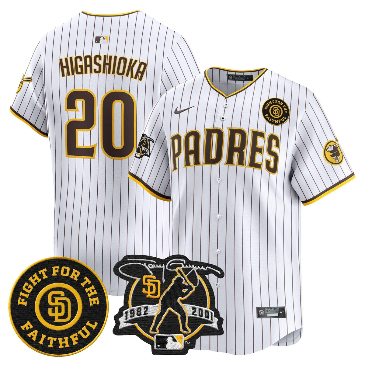 San Diego Padres Tony Gwynn & Faithful Patch Vapor Premier Limited Jersey – Stitched