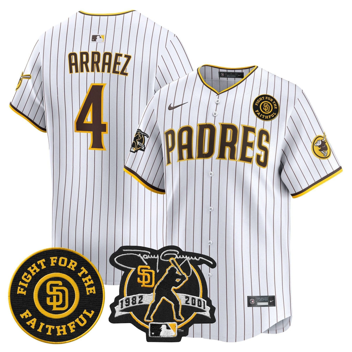 San Diego Padres Tony Gwynn & Faithful Patch Vapor Premier Limited Jersey – Stitched