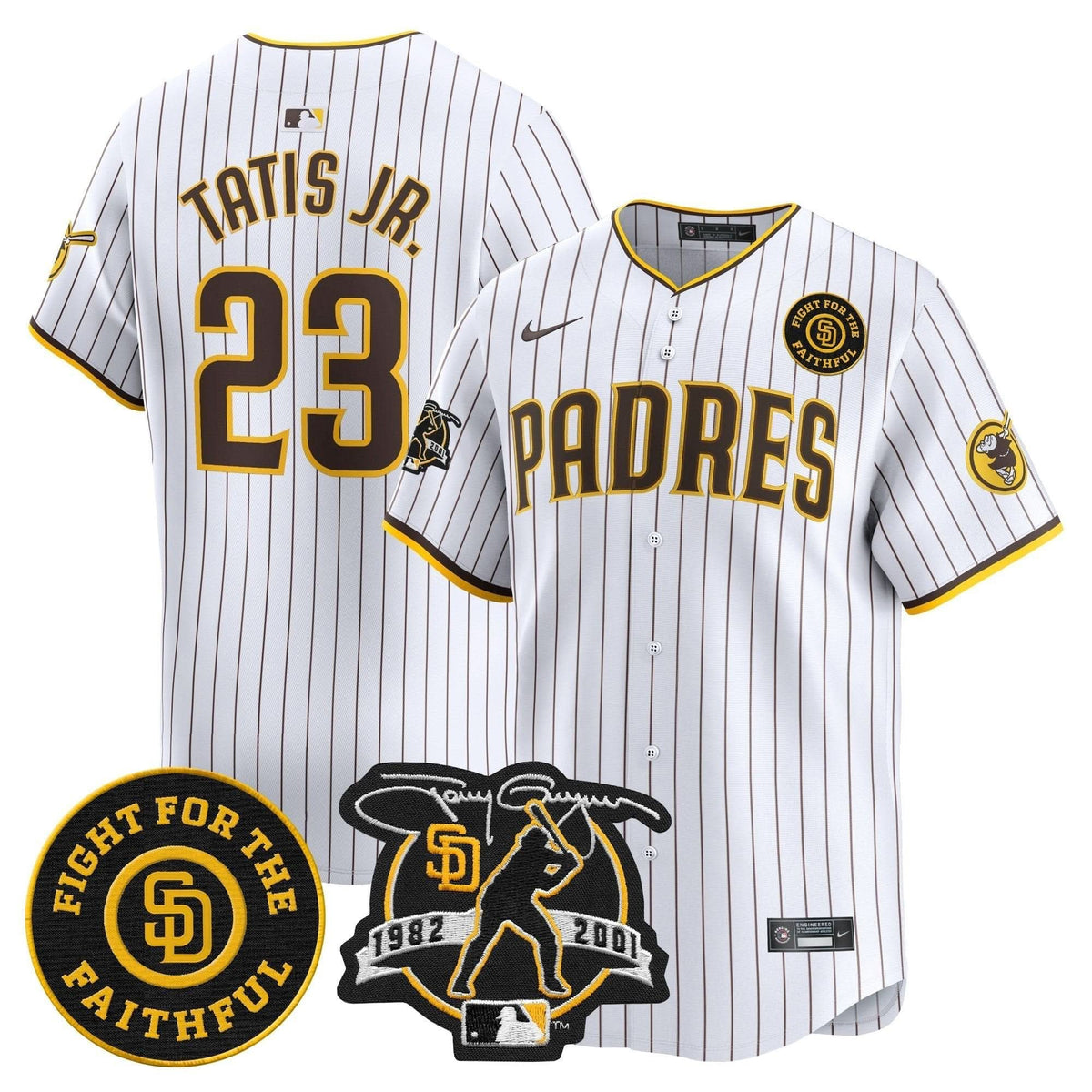 San Diego Padres Tony Gwynn & Faithful Patch Vapor Premier Limited Jersey – Stitched