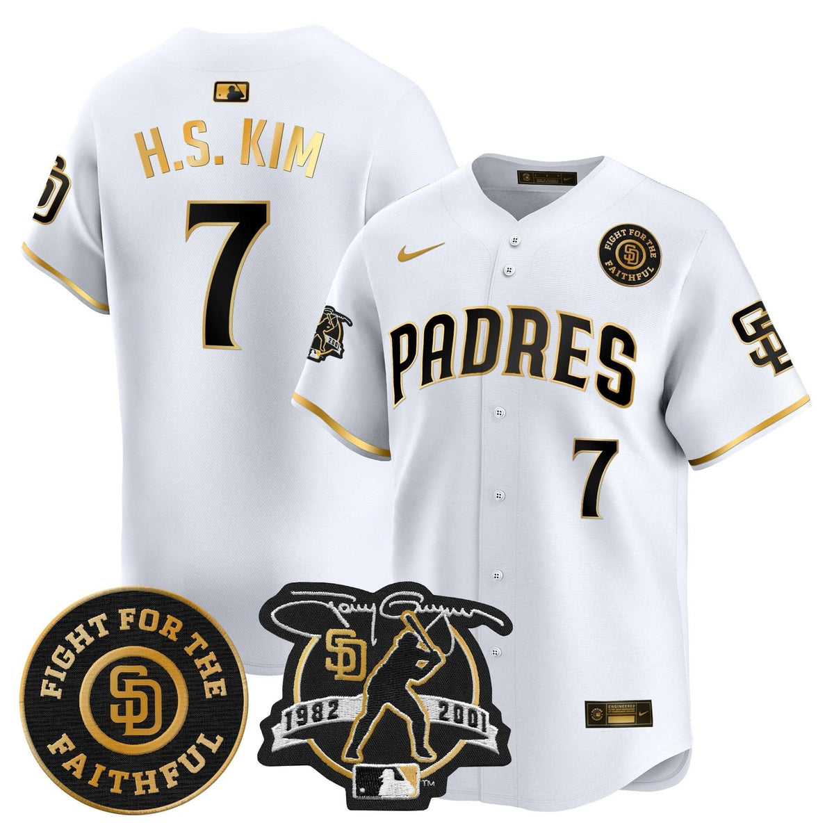 San Diego Padres Tony Gwynn & Faithful Patch Vapor Premier Limited Jersey – Stitched