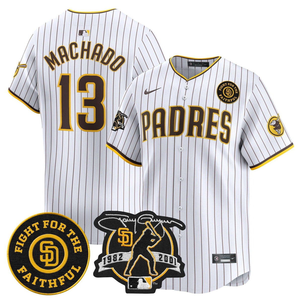 San Diego Padres Tony Gwynn & Faithful Patch Vapor Premier Limited Jersey – Stitched