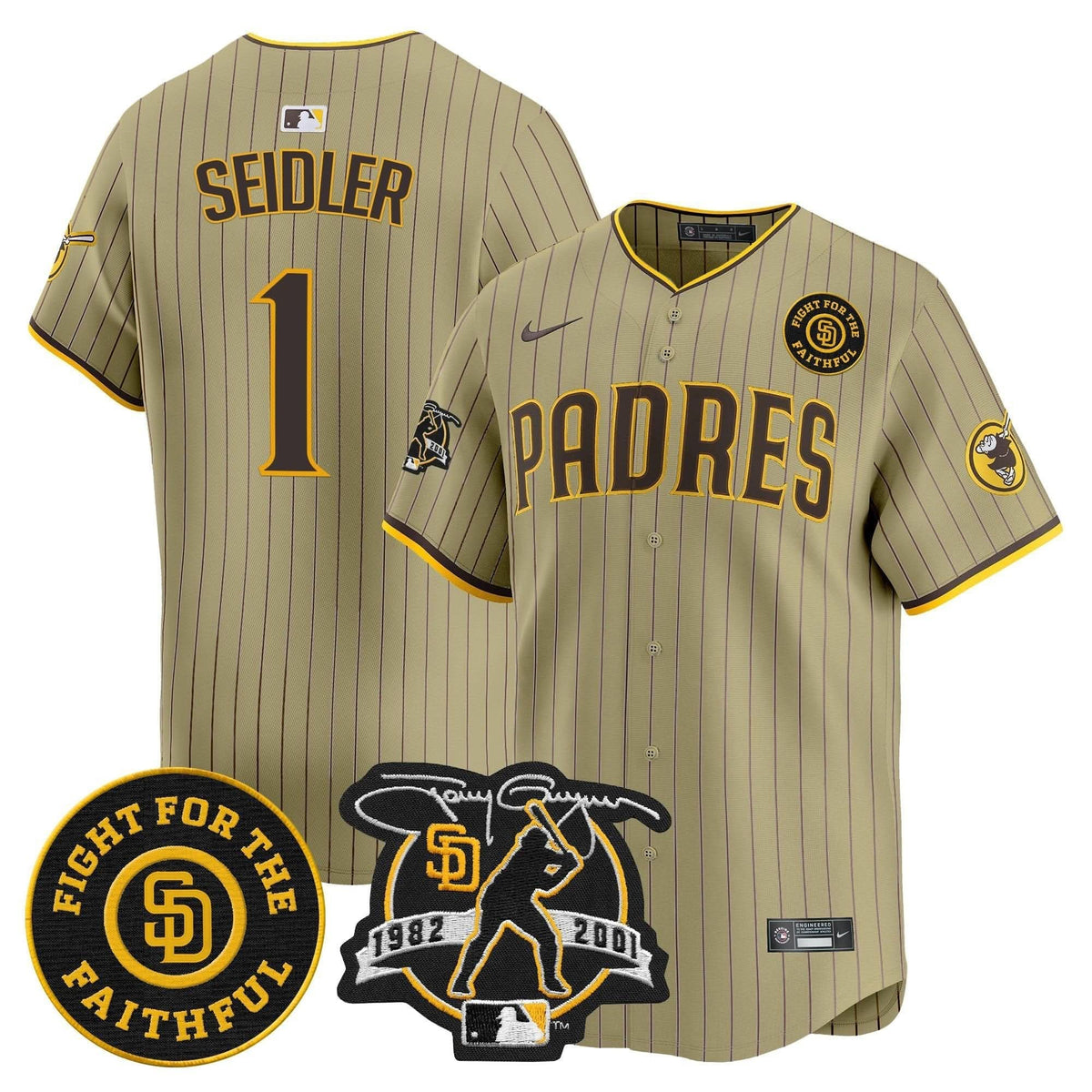 San Diego Padres Tony Gwynn & Faithful Patch Vapor Premier Limited Jersey – Stitched