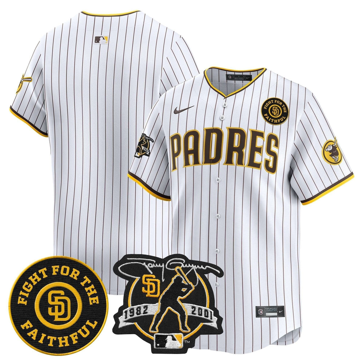 San Diego Padres Tony Gwynn & Faithful Patch Vapor Premier Limited Jersey – Stitched