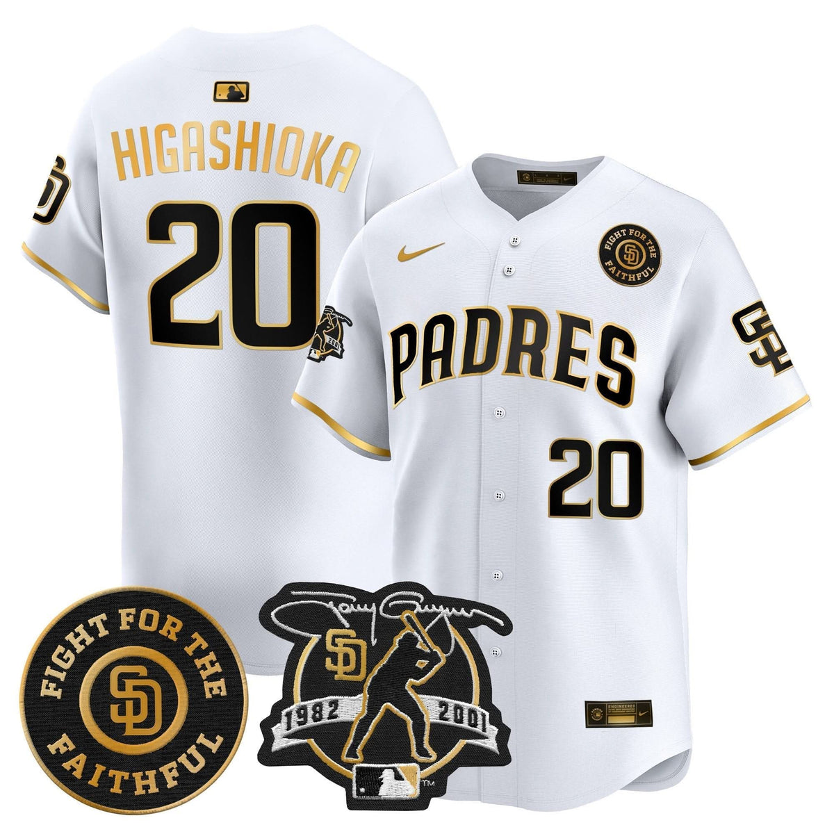 San Diego Padres Tony Gwynn & Faithful Patch Vapor Premier Limited Jersey – Stitched