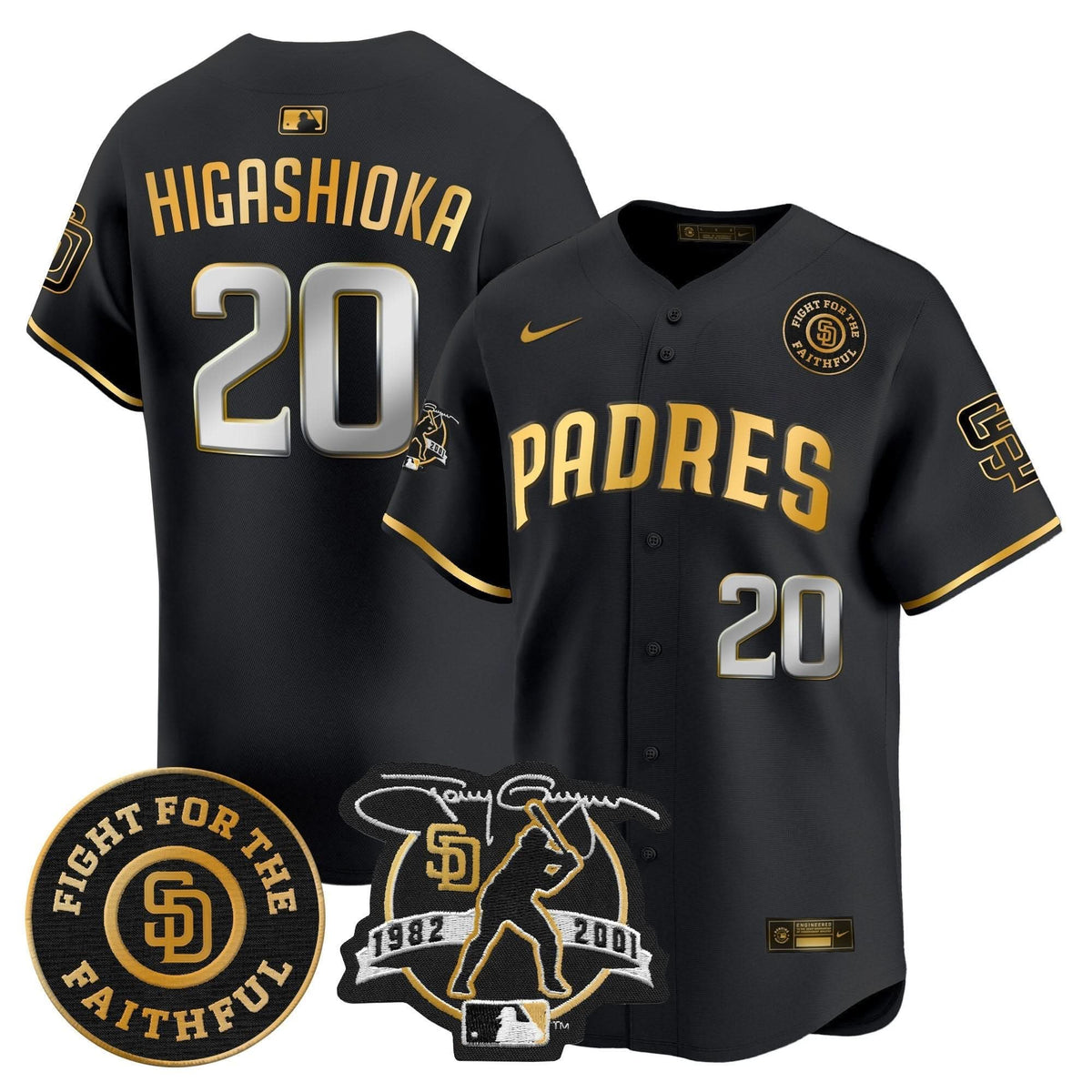 San Diego Padres Tony Gwynn & Faithful Patch Vapor Premier Limited Jersey – Stitched