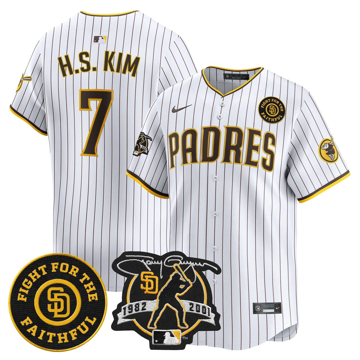 San Diego Padres Tony Gwynn & Faithful Patch Vapor Premier Limited Jersey – Stitched
