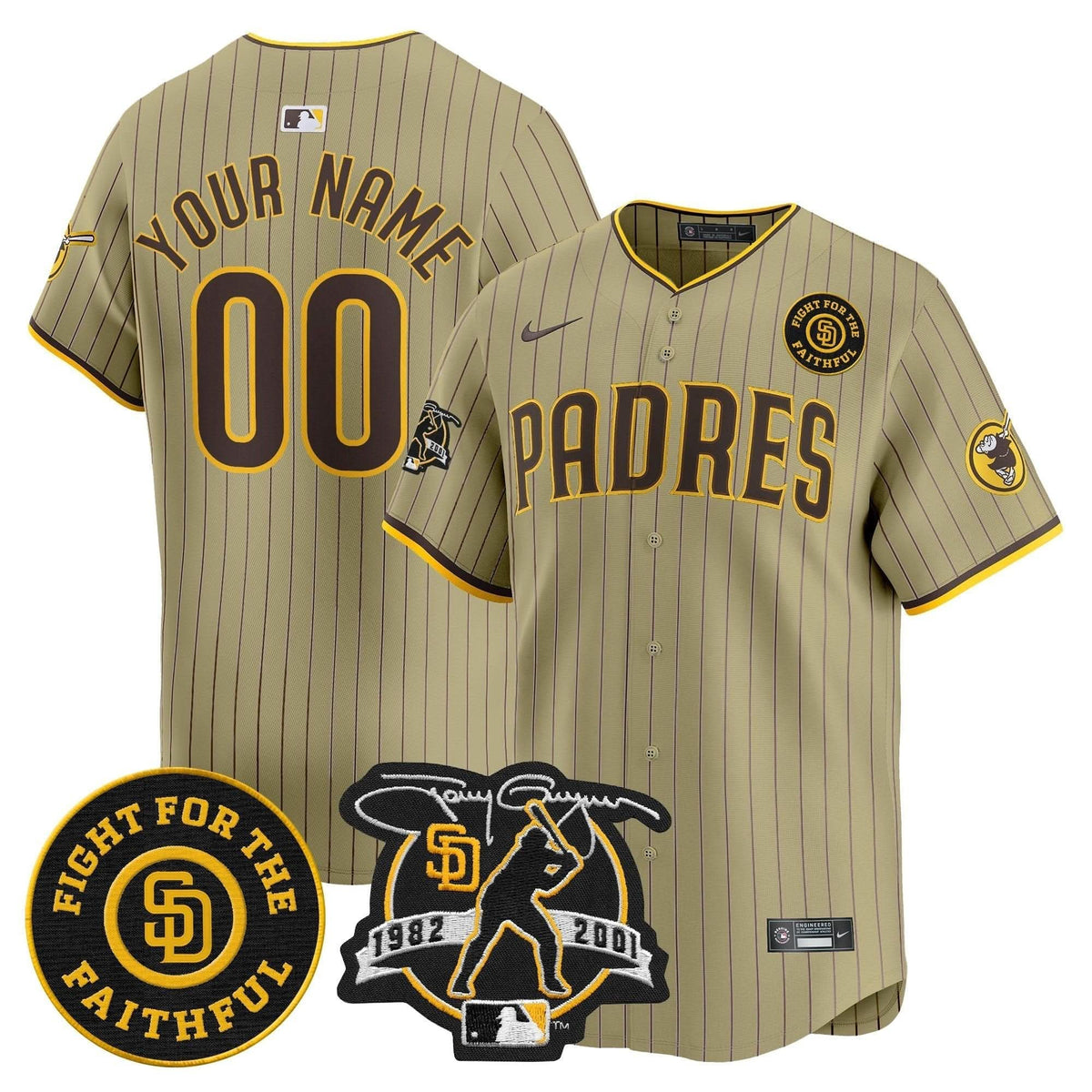 San Diego Padres Tony Gwynn & Faithful Patch Vapor Premier Limited Custom Jersey – Stitched