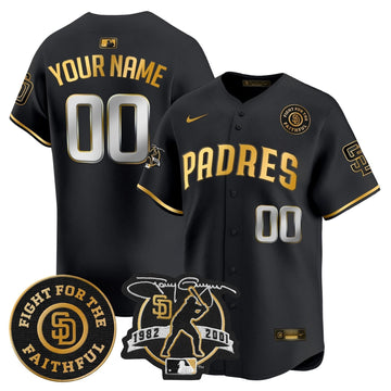 San Diego Padres Tony Gwynn & Faithful Patch Vapor Premier Limited Custom Jersey – Stitched