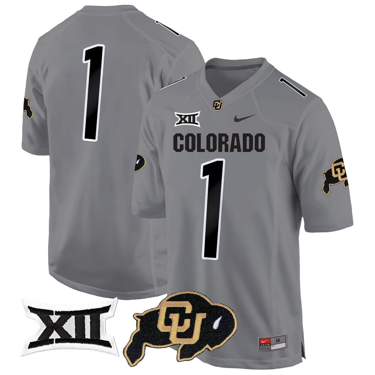Colorado Buffaloes Big 12 XII Patch Game Jersey V2
