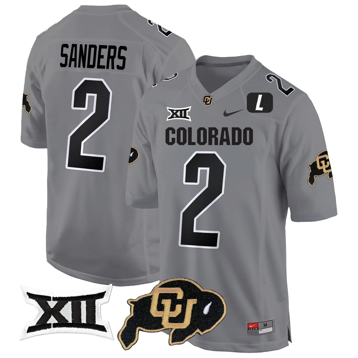 Colorado Buffaloes Big 12 XII Patch Game Jersey V2