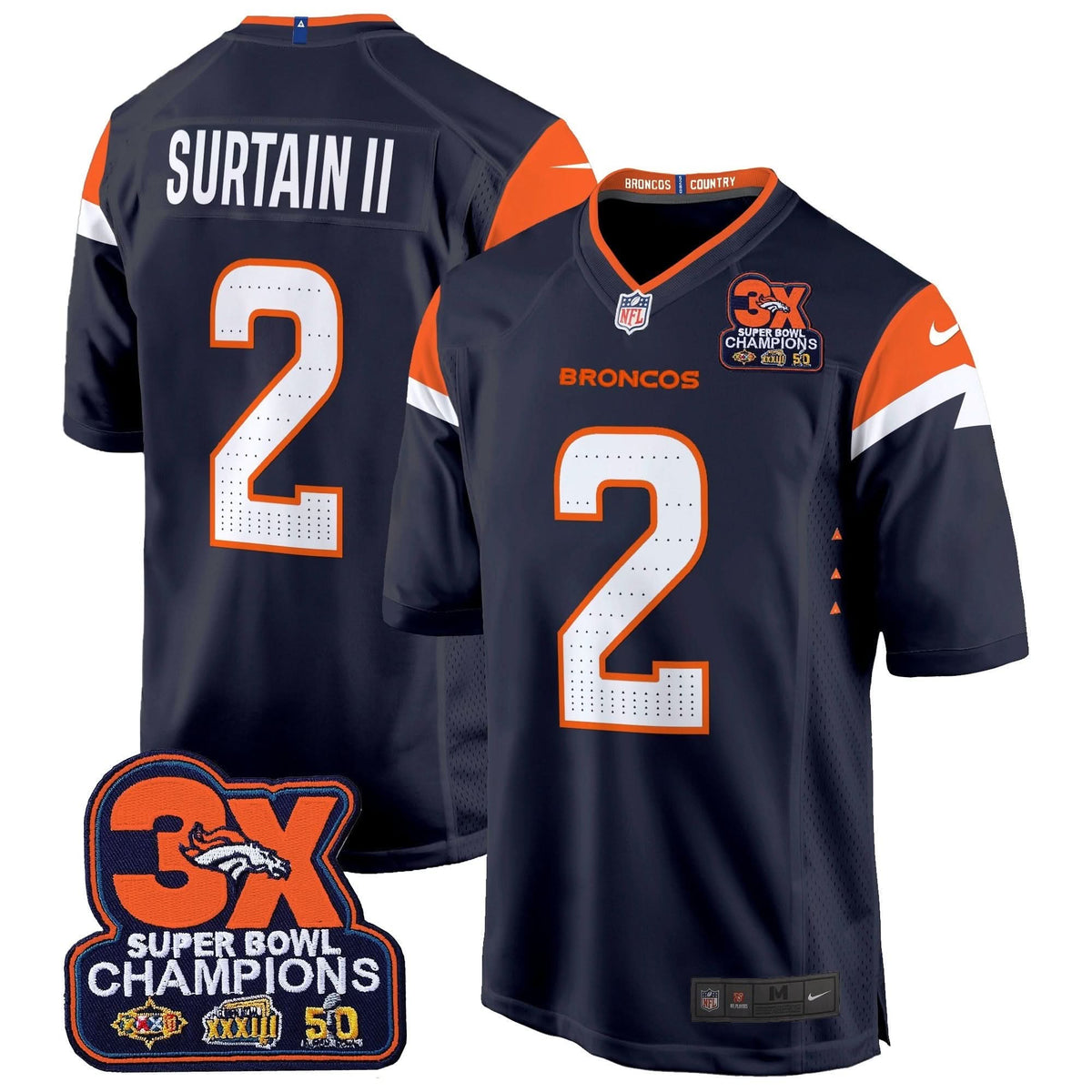 DB 3-Time Champions Patch Game Jersey - Al Stitched-Cuztomshoes