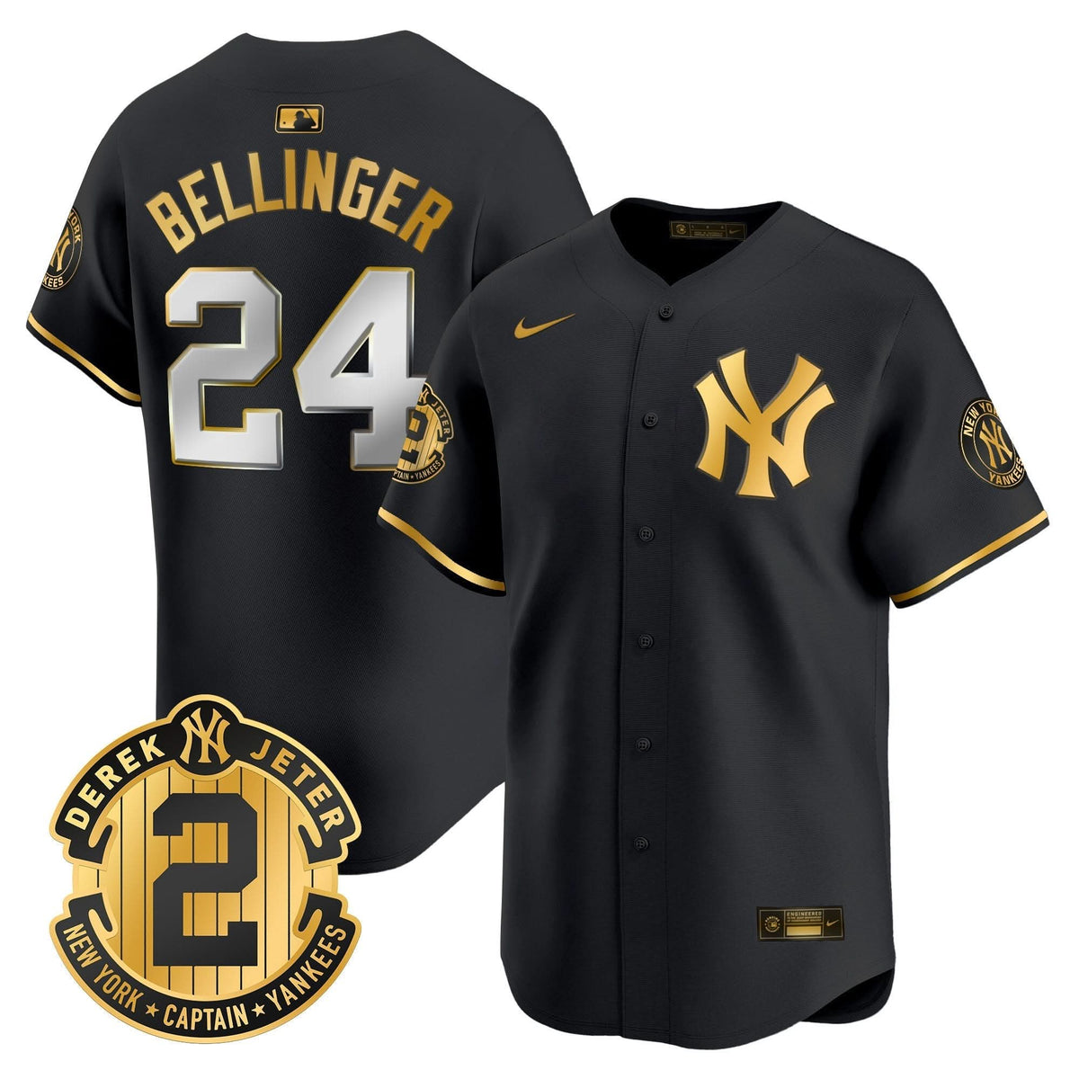 New York Yankees Derek Jeter Patch Vapor Premier Limited Jersey - Stitched