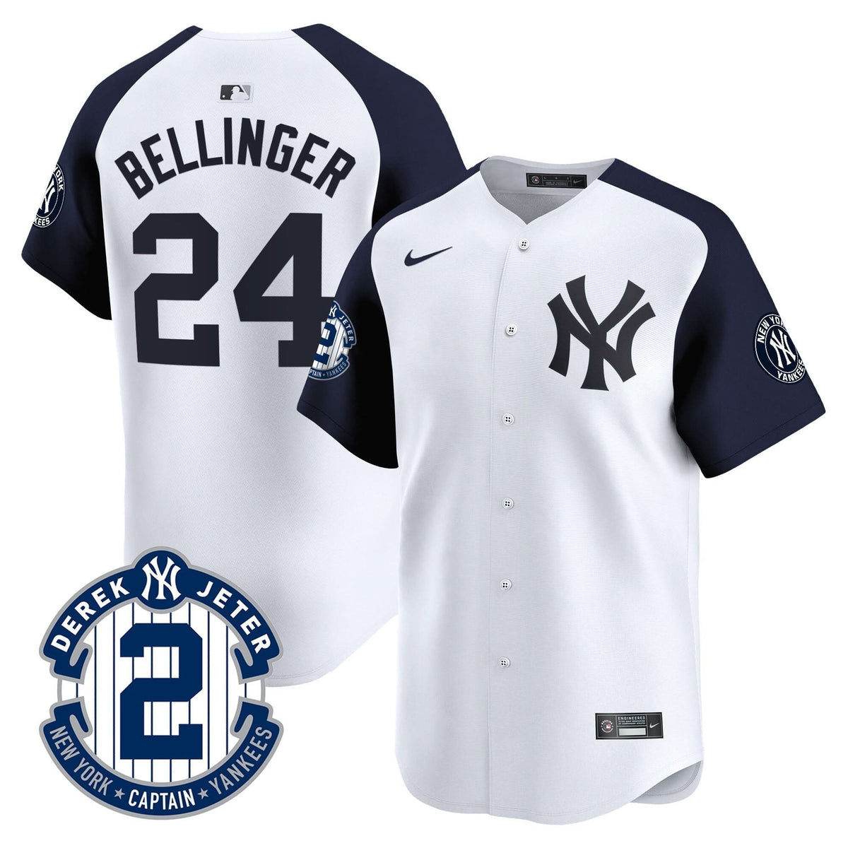 New York Yankees Derek Jeter Patch Vapor Premier Limited Jersey - Stitched