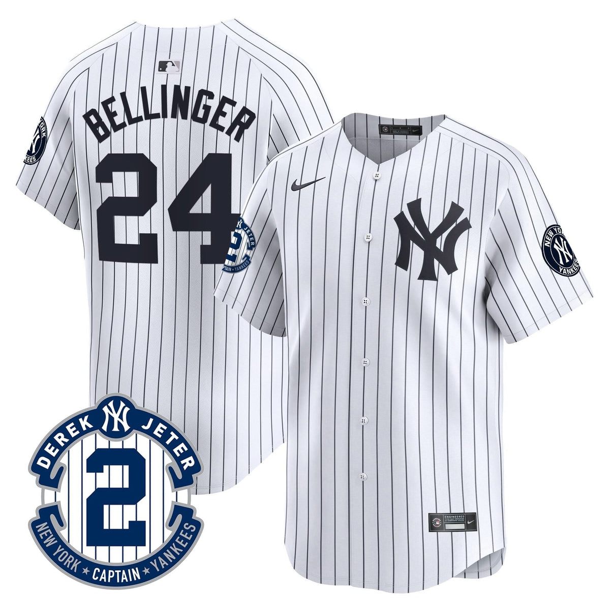 New York Yankees Derek Jeter Patch Vapor Premier Limited Jersey - Stitched