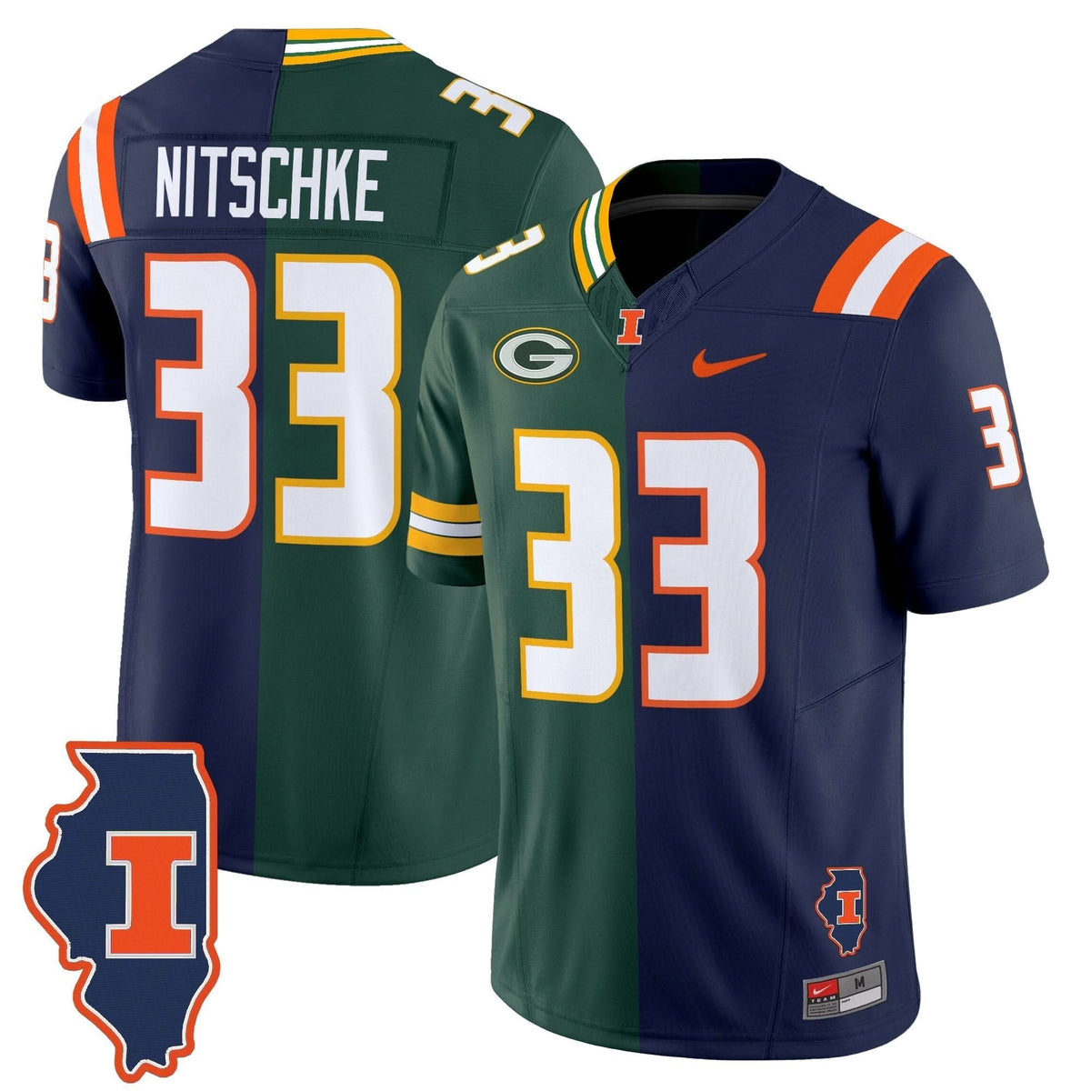 Illinois Fighting Illini Split Vapor Limited Jersey-Cuztomshoes