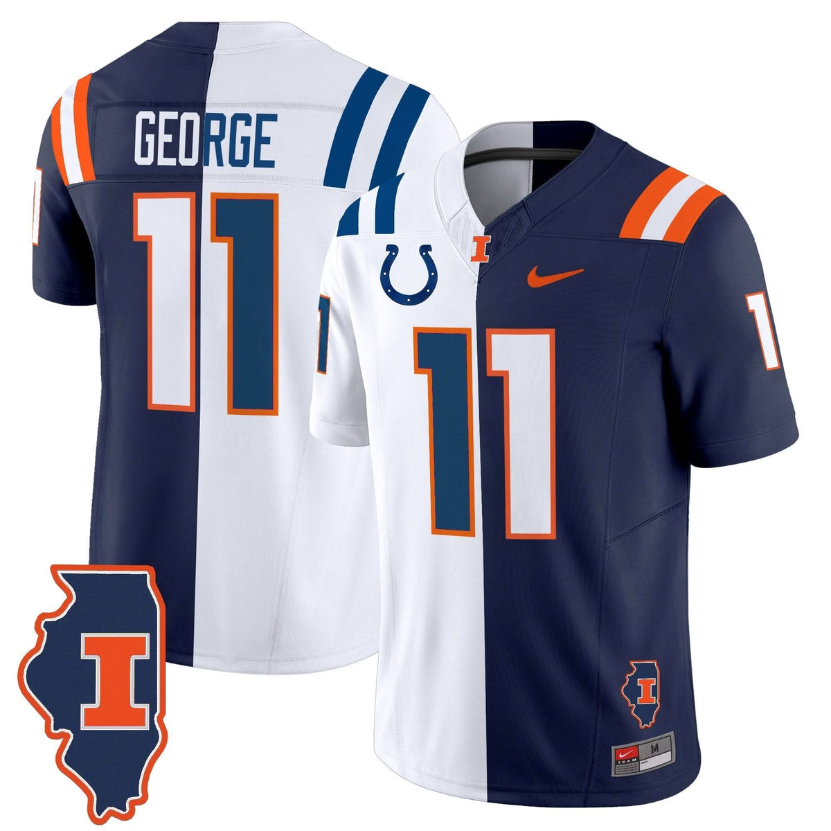 Illinois Fighting Illini Split Vapor Limited Jersey-Cuztomshoes