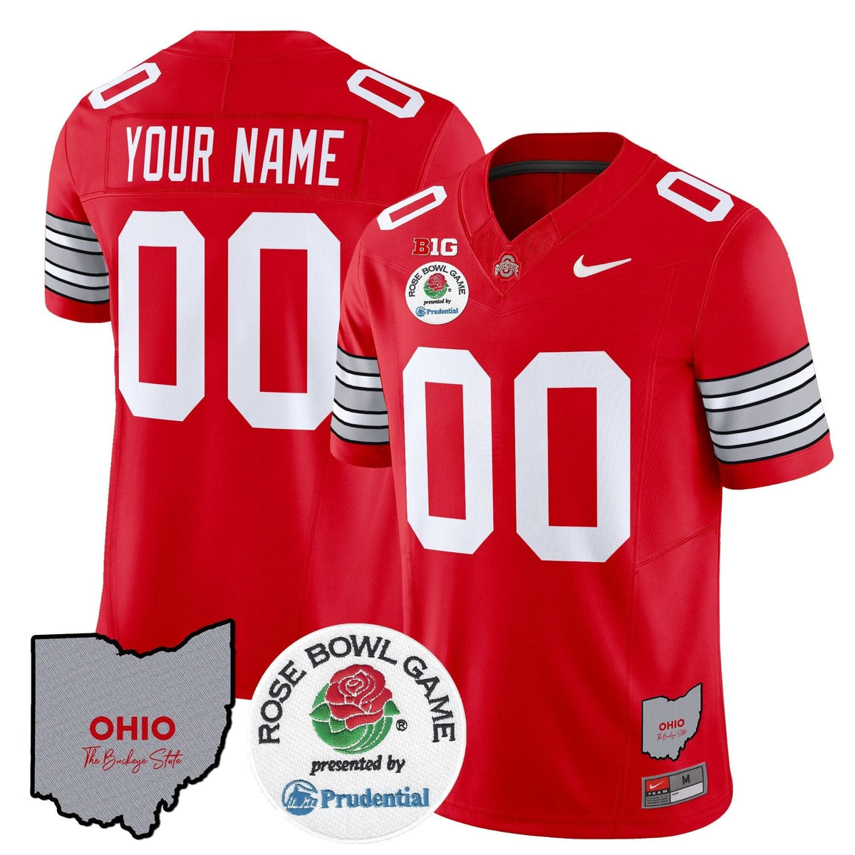 Ohio State Buckeyes 'Heritage Stripe' Rose Bowl Vapor Limited Custom Jersey