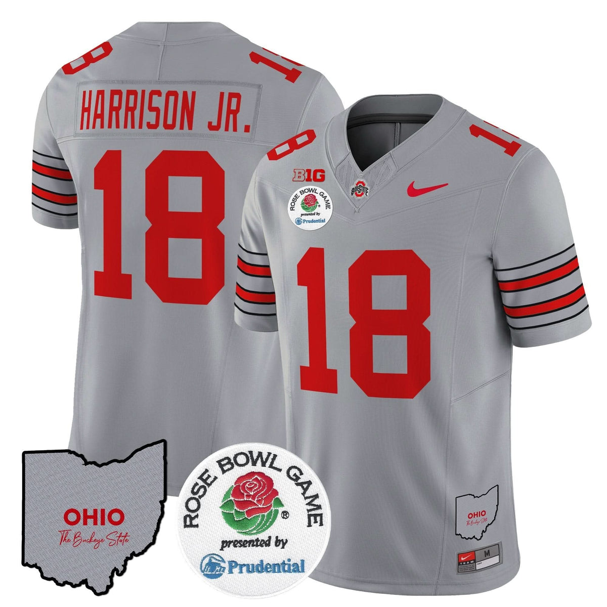 Ohio State Buckeyes 'Heritage Stripe' Rose Bowl Vapor Limited Jersey