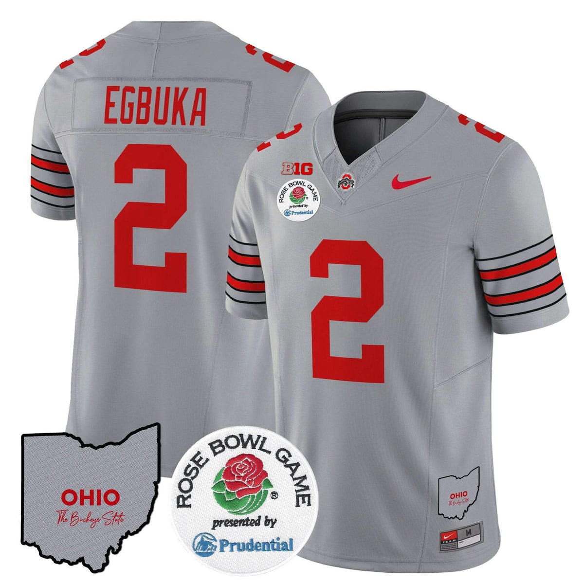 Ohio State Buckeyes 'Heritage Stripe' Rose Bowl Vapor Limited Jersey