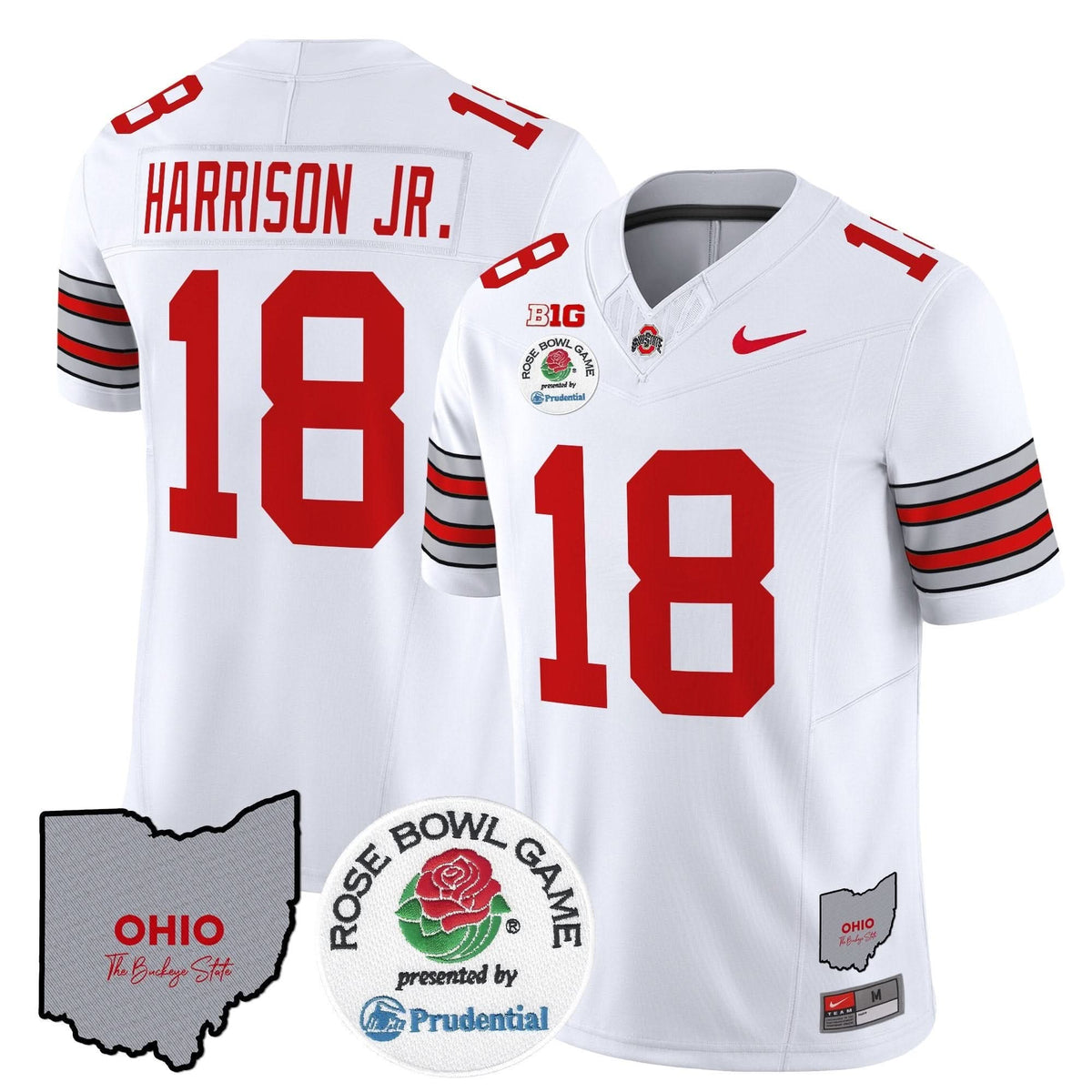 Ohio State Buckeyes 'Heritage Stripe' Rose Bowl Vapor Limited Jersey