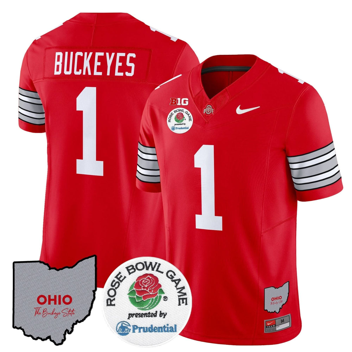 Ohio State Buckeyes 'Heritage Stripe' Rose Bowl Vapor Limited Jersey