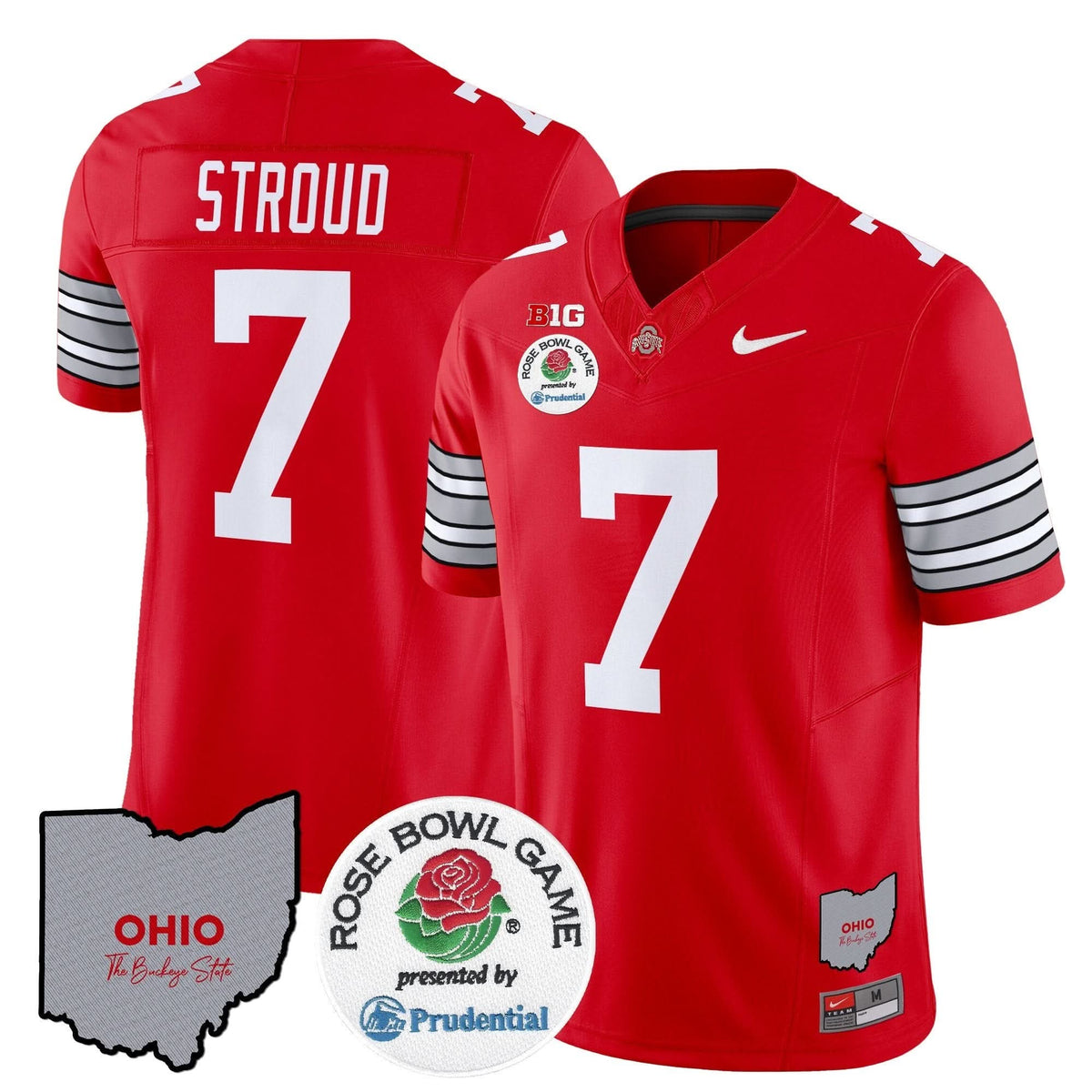 Ohio State Buckeyes 'Heritage Stripe' Rose Bowl Vapor Limited Jersey