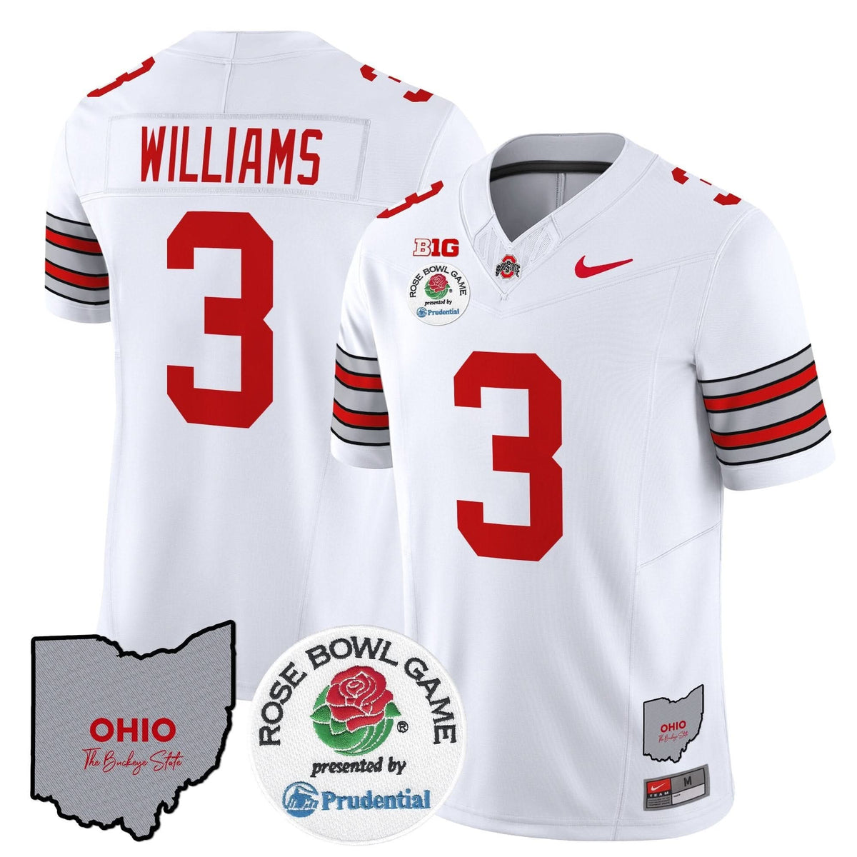 Ohio State Buckeyes 'Heritage Stripe' Rose Bowl Vapor Limited Jersey