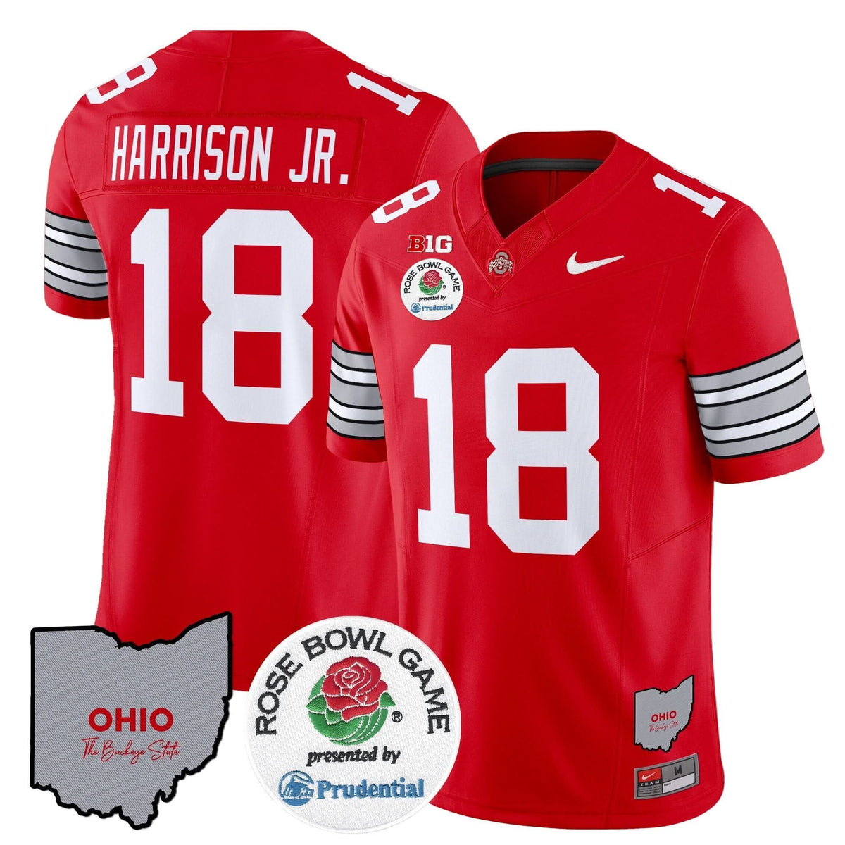Ohio State Buckeyes 'Heritage Stripe' Rose Bowl Vapor Limited Jersey