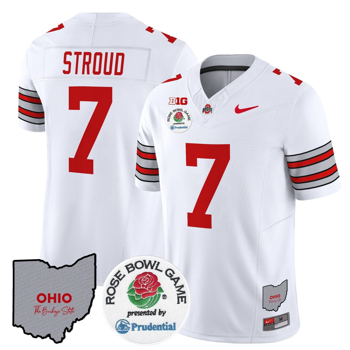 Ohio State Buckeyes 'Heritage Stripe' Rose Bowl Vapor Limited Jersey