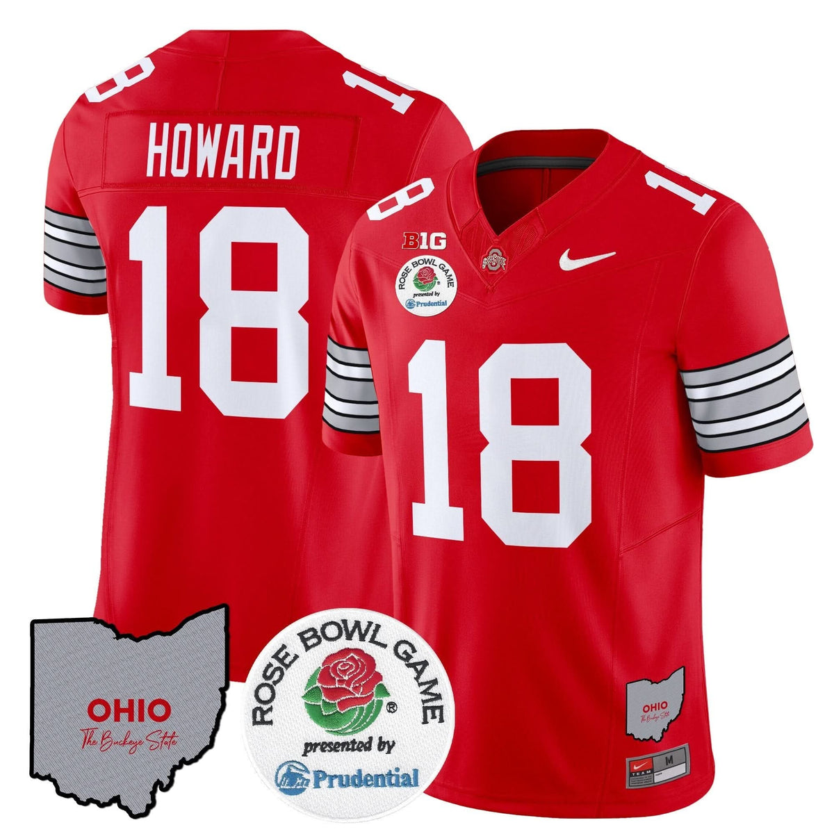 Ohio State Buckeyes 'Heritage Stripe' Rose Bowl Vapor Limited Jersey