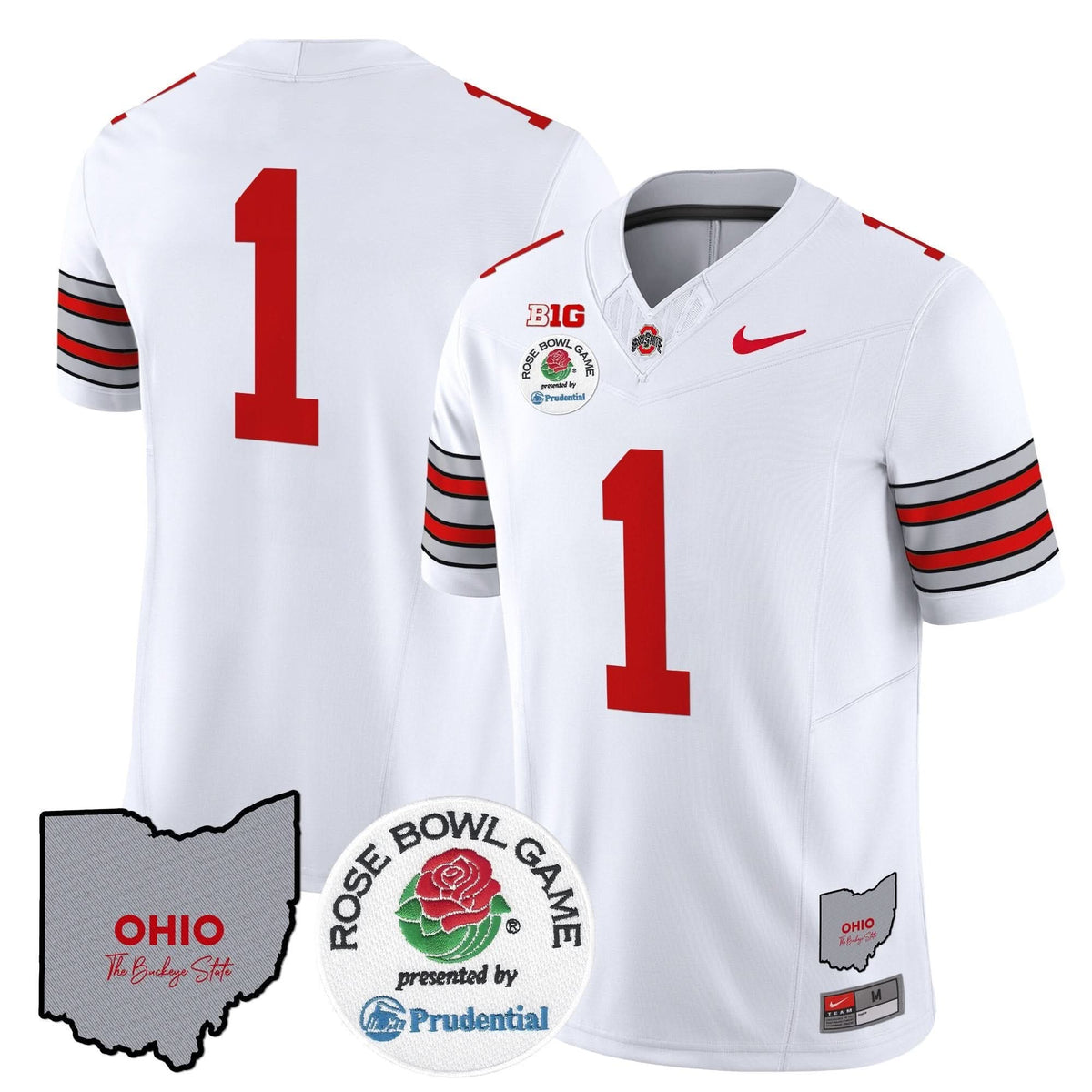 Ohio State Buckeyes 'Heritage Stripe' Rose Bowl Vapor Limited Jersey