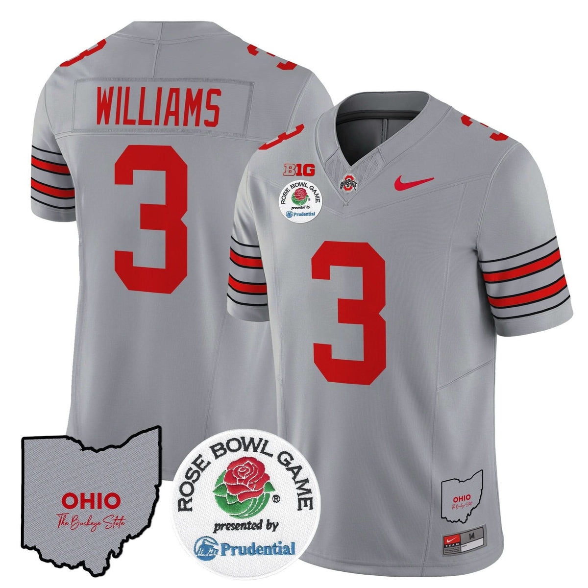 Ohio State Buckeyes 'Heritage Stripe' Rose Bowl Vapor Limited Jersey