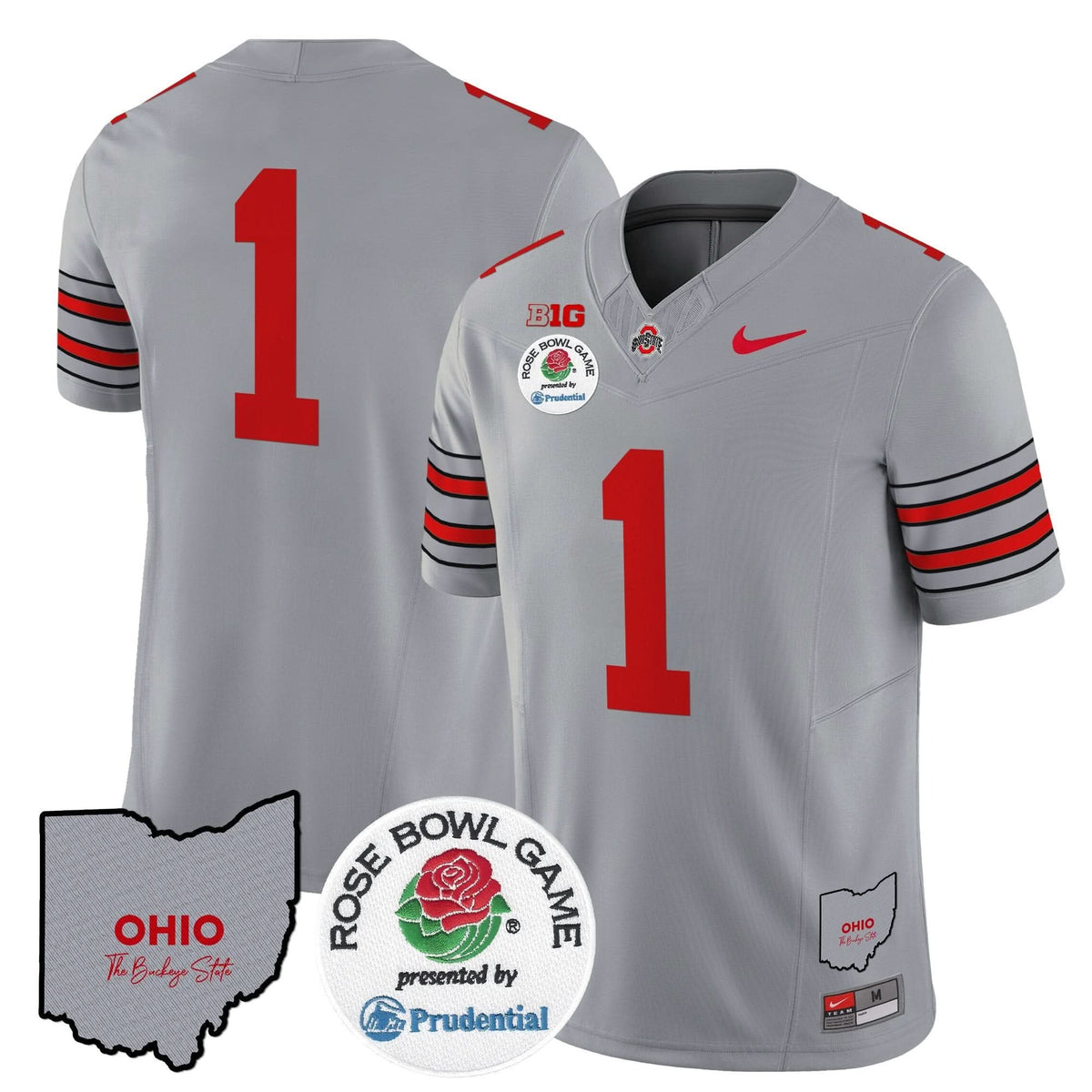 Ohio State Buckeyes 'Heritage Stripe' Rose Bowl Vapor Limited Jersey