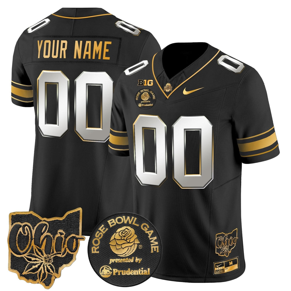 Ohio State Buckeyes Rose Bowl Gold Vapor Limited Custom Jersey