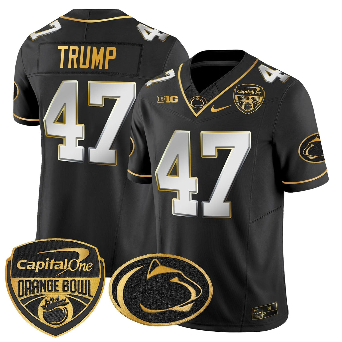 Penn State Nittany Lions Orange Bowl Patch Gold Vapor Limited Jersey