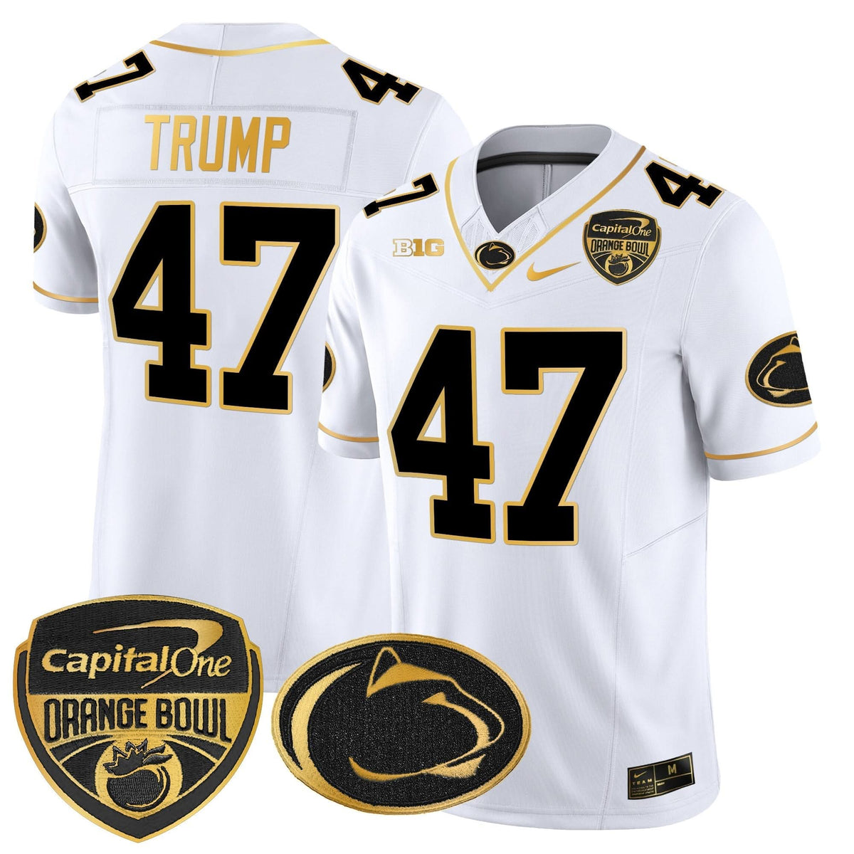 Penn State Nittany Lions Orange Bowl Patch Gold Vapor Limited Jersey