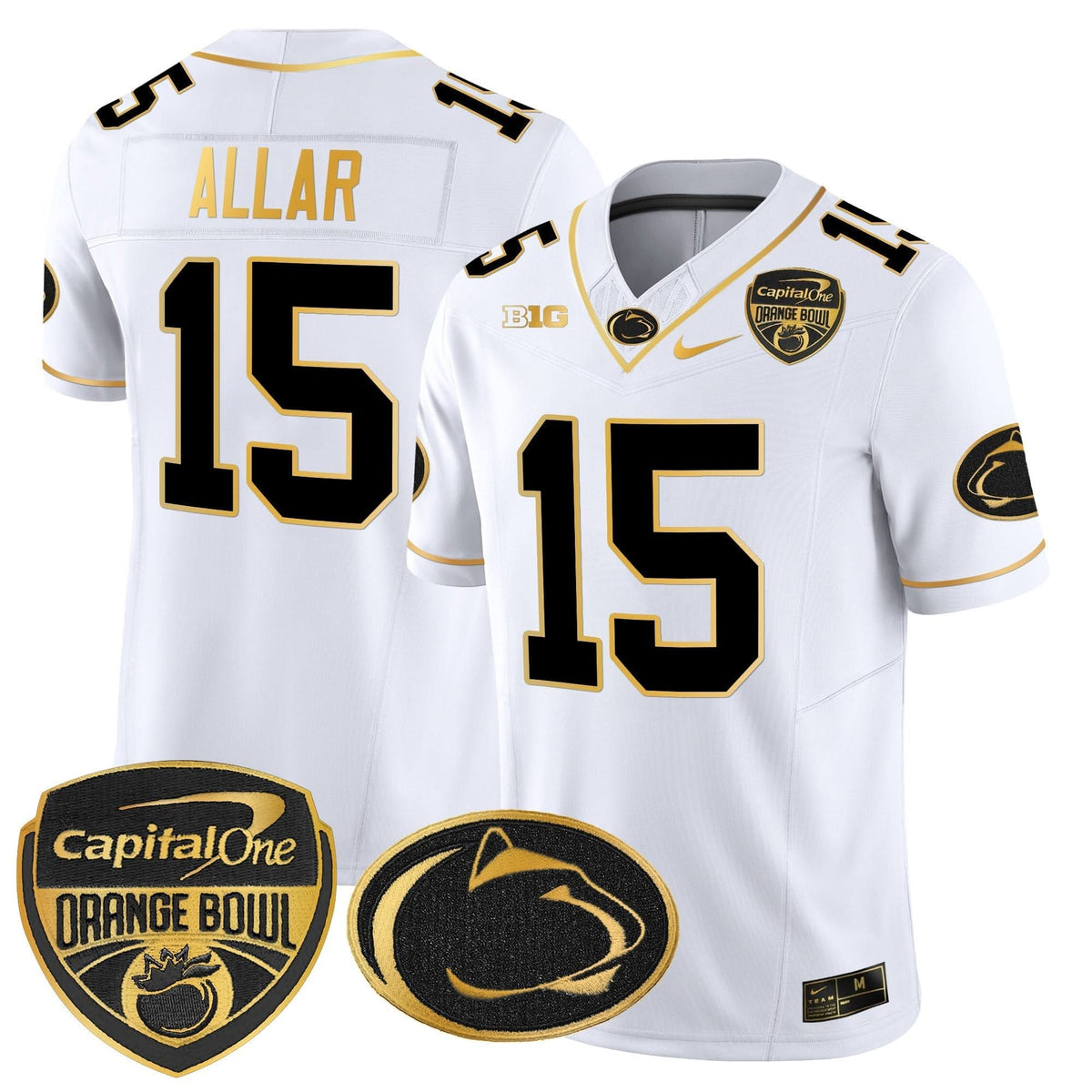 Penn State Nittany Lions Orange Bowl Patch Gold Vapor Limited Jersey