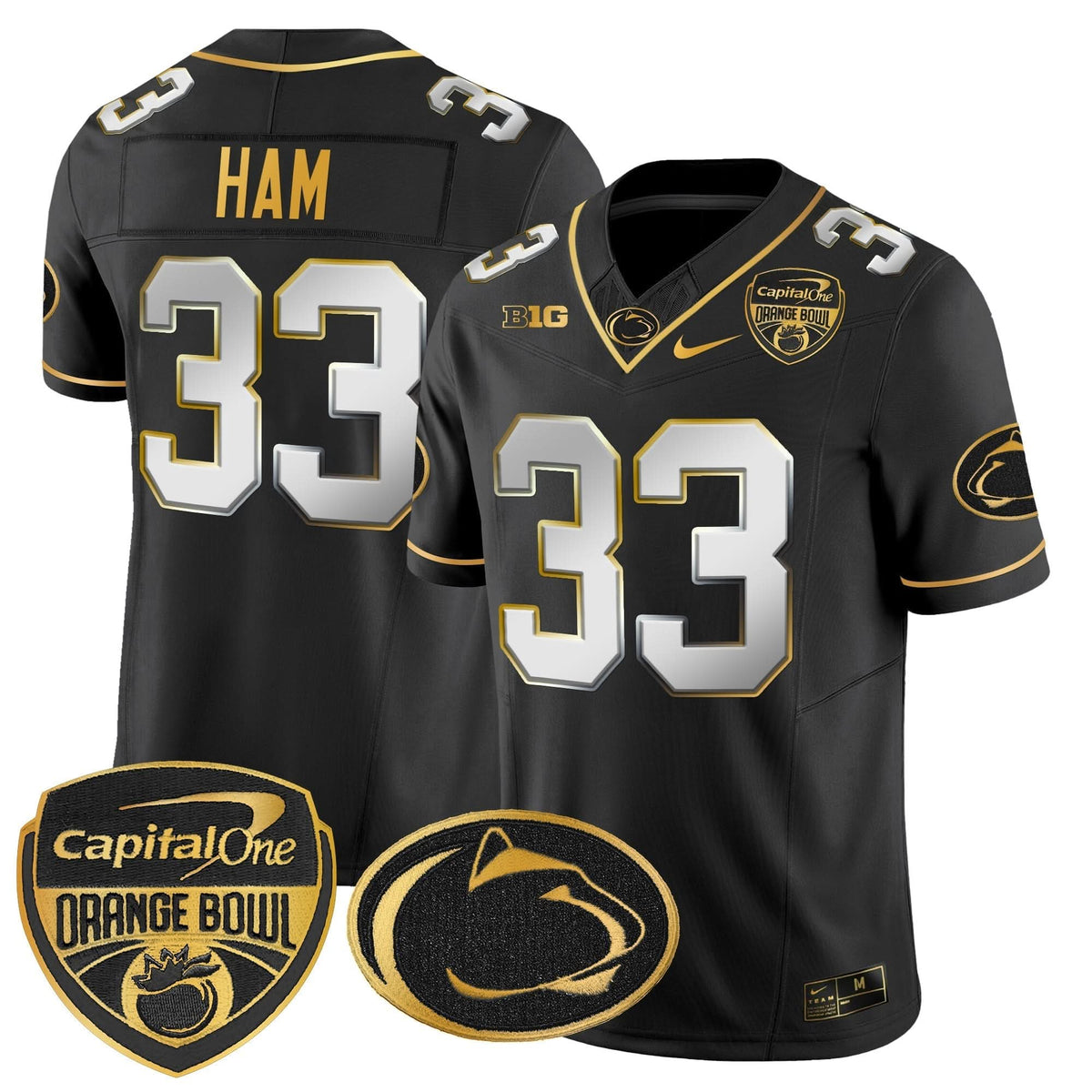 Penn State Nittany Lions Orange Bowl Patch Gold Vapor Limited Jersey