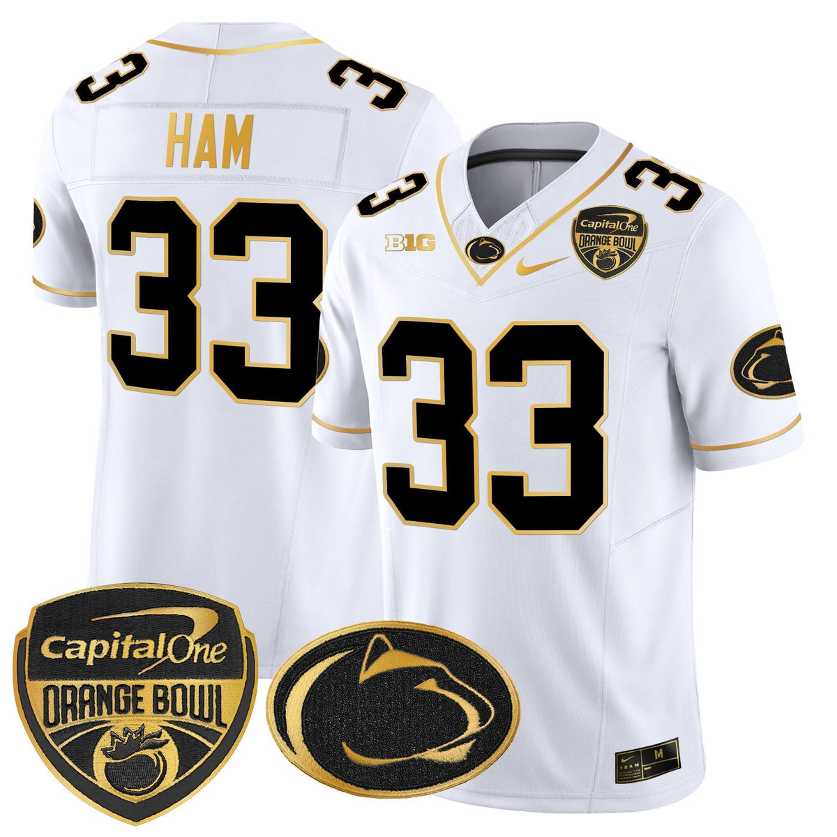Penn State Nittany Lions Orange Bowl Patch Gold Vapor Limited Jersey