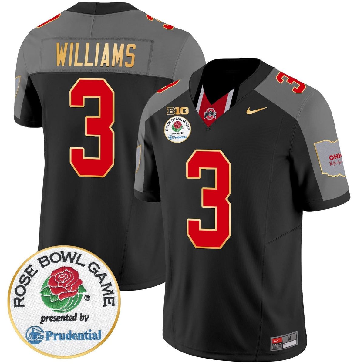 Ohio State Buckeyes Rose Bowl Gold Trim Vapor Limited Jersey
