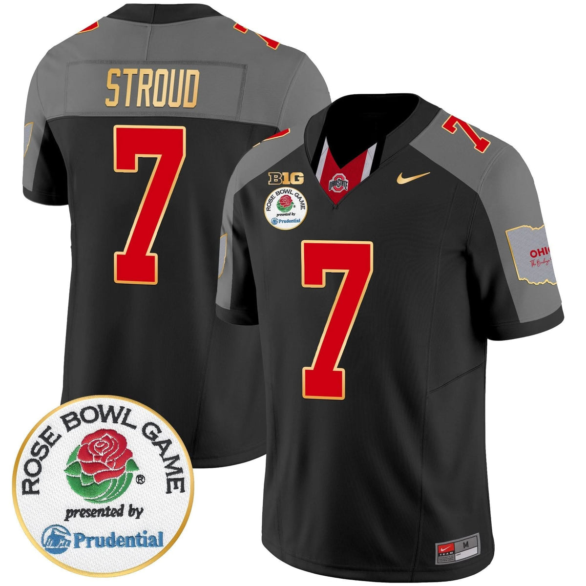 Ohio State Buckeyes Rose Bowl Gold Trim Vapor Limited Jersey