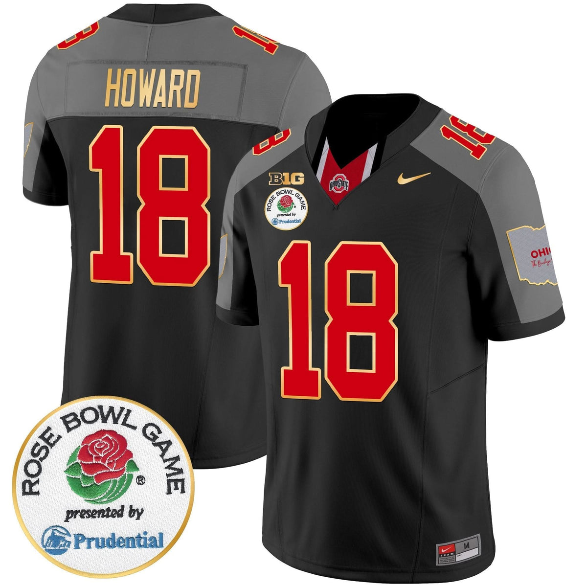 Ohio State Buckeyes Rose Bowl Gold Trim Vapor Limited Jersey